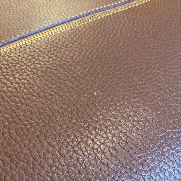 Dooney Bourke Charleston Two Tone Tan Brown Pebble Leather Tote Shoulder Bag - Picture 9 of 16